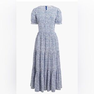 J. Crew Blue Floral Midi Dress